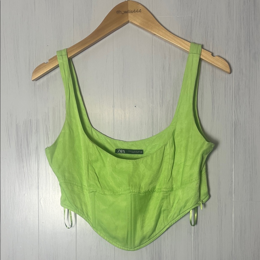 Zara Satin Effect Bustier Crop Top Size‎ M